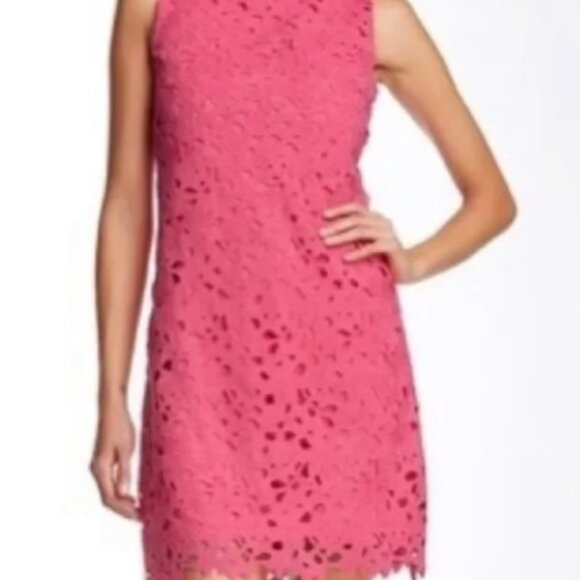 Jessica Simpson Vibrant Pink Lace Dress - Picture 1 of 11